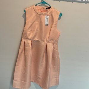Unworn special occasion dress/Fit and flare/color is more on peachy pink.
